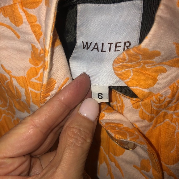 WALTER short blazer pale orange and cream print 6